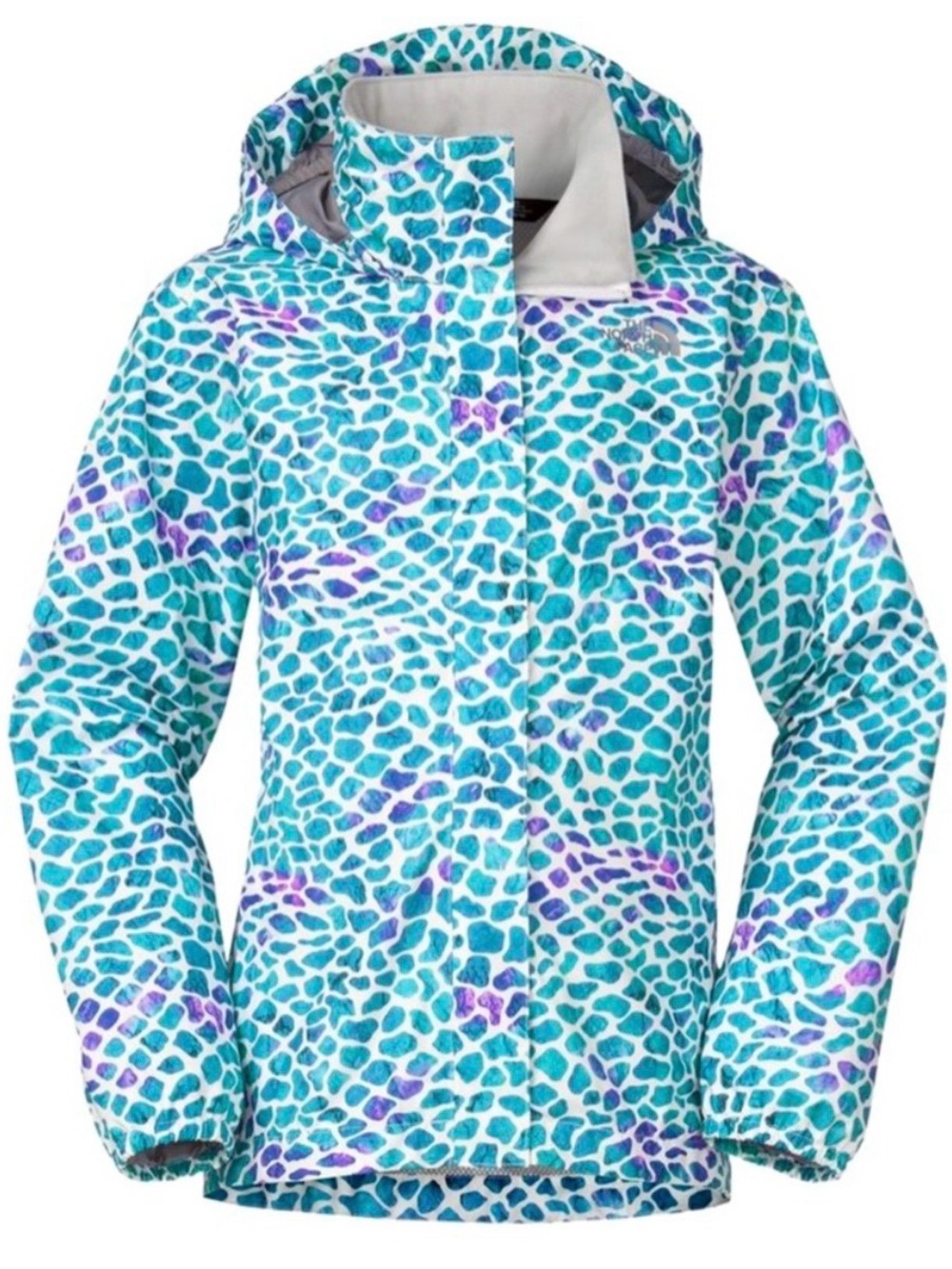 The North Face Girls Resolve Animal Print Rain Jacket - Size L (14/16)